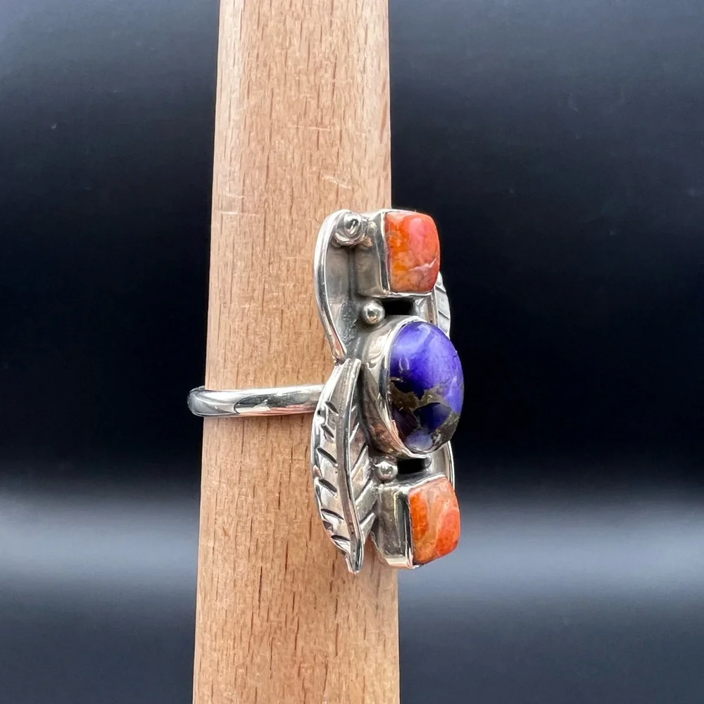 Sterling Silver Purple Mojave & Spiny Oyster Ring - Picture 3 of 5